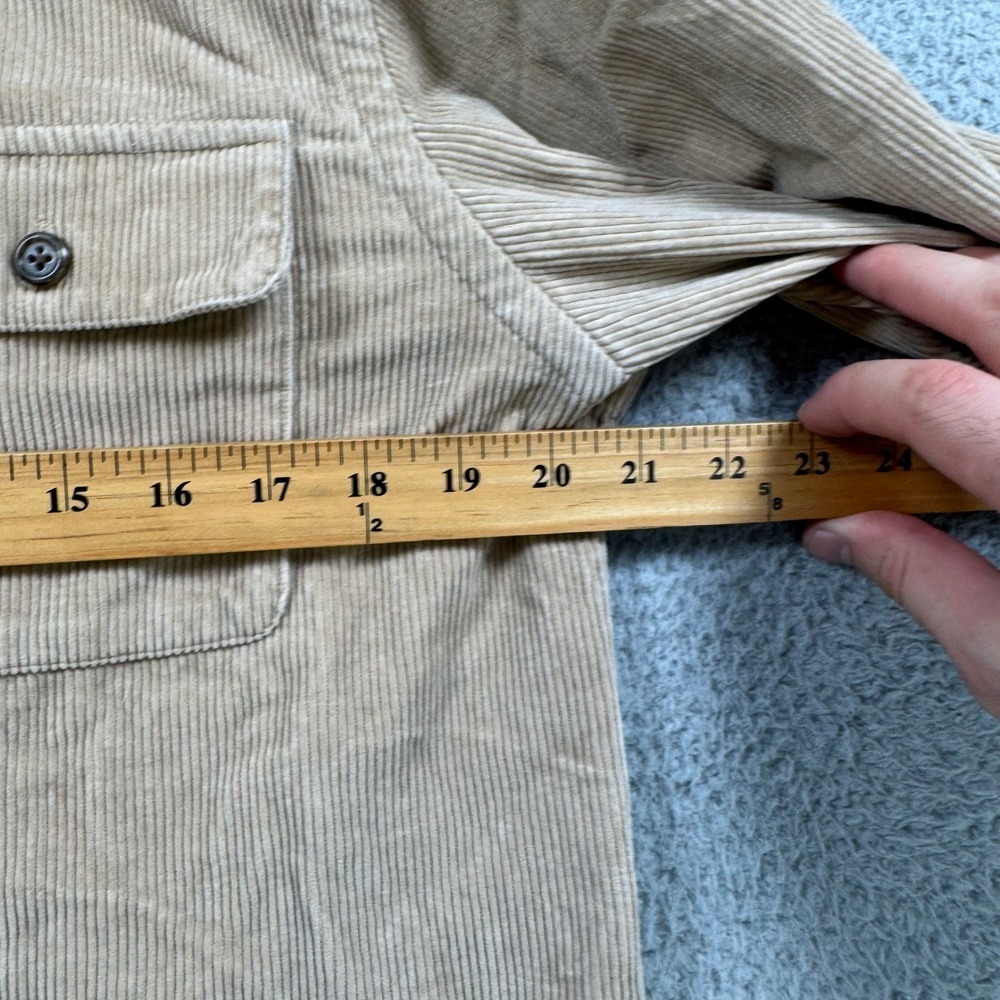 Polo Ralph Lauren Mens Medium Tan Corduroy Classic Fit Button Down Shirt Beige - Picture 5 of 9